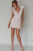 Ludivine Shoulder Accent Mesh Mini Dress White sold by Selfie Leslie