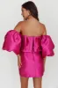Dream Time Puffed Neckline Mini Dress Magenta sold by Selfie Leslie
