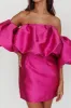 Dream Time Puffed Neckline Mini Dress Magenta sold by Selfie Leslie