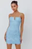 Denise Lace & Sequin Mini Dress Blue sold by Selfie Leslie