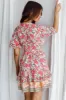 Rosy Tied Bust Mini Dress Floral Beige/Red sold by Selfie Leslie