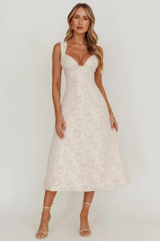 Dream Dust Lace Up Back A-Line Midi Dress sold by Selfie Leslie