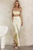 The Moment Satin Maxi Skirt Light Yellow sold by Selfie Leslie