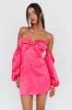 Lilly Off-Shoulder Bow Mini Dress Pink sold by Selfie Leslie