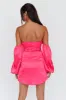 Lilly Off-Shoulder Bow Mini Dress Pink sold by Selfie Leslie