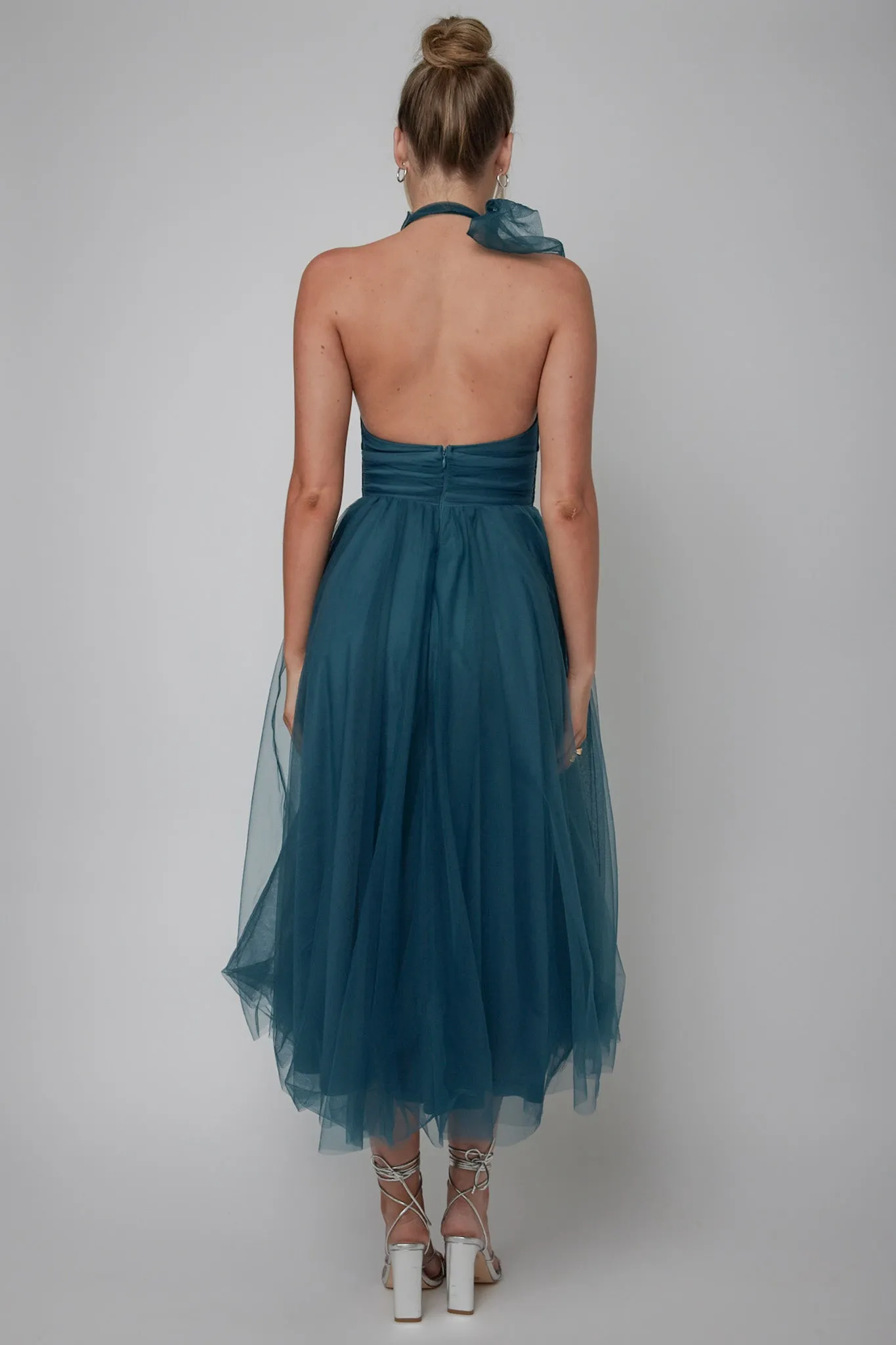 Andria Halterneck Tulle Midi Dress Teal sold by Selfie Leslie product image thumbnail 2