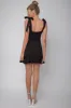 Emine Bow Shoulder Ruffle Mini Dress Black sold by Selfie Leslie