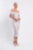 Lillianne Off-Shoulder Midi Dress Floral Pink sold by Selfie Leslie