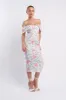 Lillianne Off-Shoulder Midi Dress Floral Pink sold by Selfie Leslie