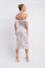 Lillianne Off-Shoulder Midi Dress Floral Pink sold by Selfie Leslie