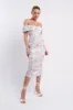 Lillianne Off-Shoulder Midi Dress Floral Pink sold by Selfie Leslie