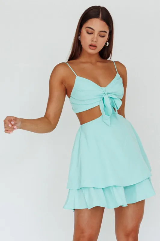 Jeneva Tied Bust Cut-Out Mini Dress Mint sold by Selfie Leslie