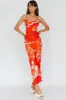 Highland Pleated Bust Midi Dress Floral Orange sold by Selfie Leslie