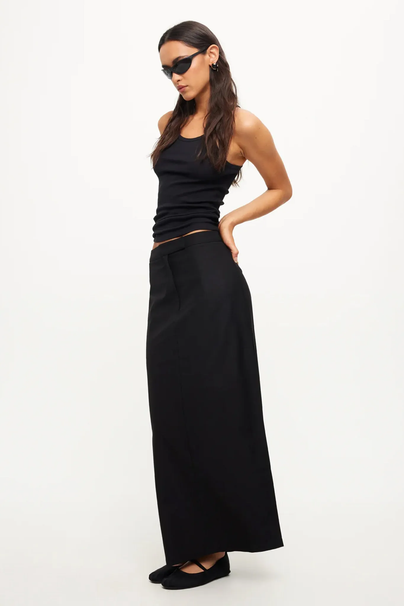 LIONESS Minimalist Maxi Skirt Onyx sold by Selfie Leslie