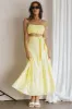 Bondi Waist Tie Maxi Skirt Lemon sold by Selfie Leslie