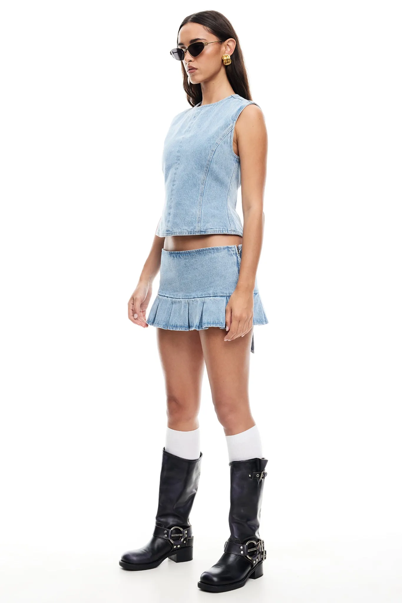 LIONESS Miracle Mini Skirt Denim sold by Selfie Leslie product image thumbnail 4