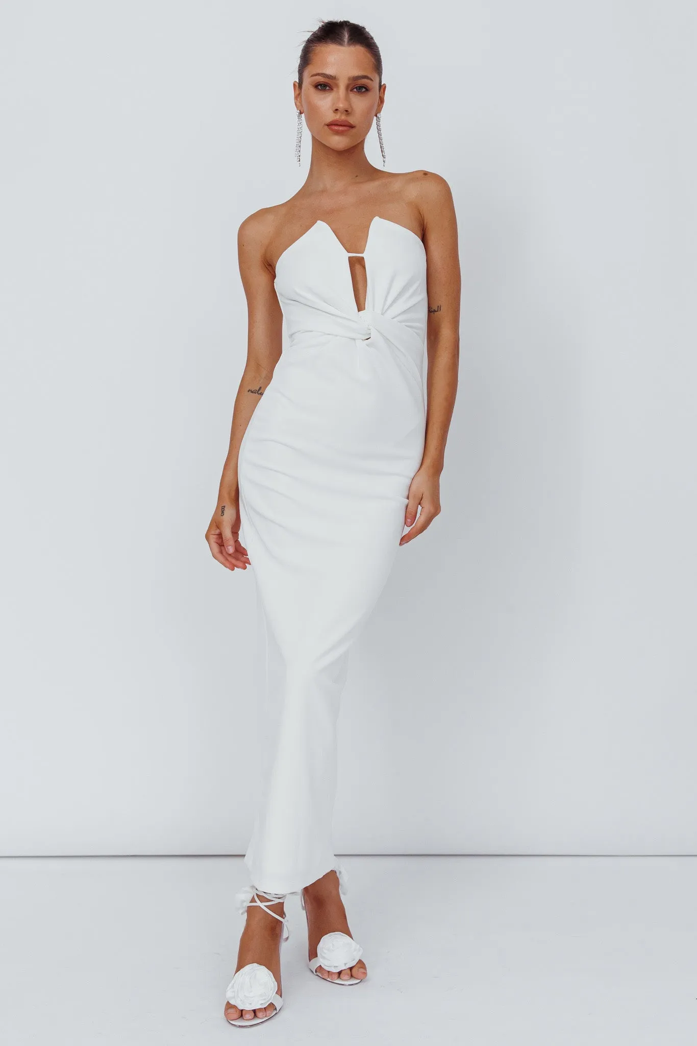 Deonne Twist Waist Midi Dress White sold by Selfie Leslie product image thumbnail 5