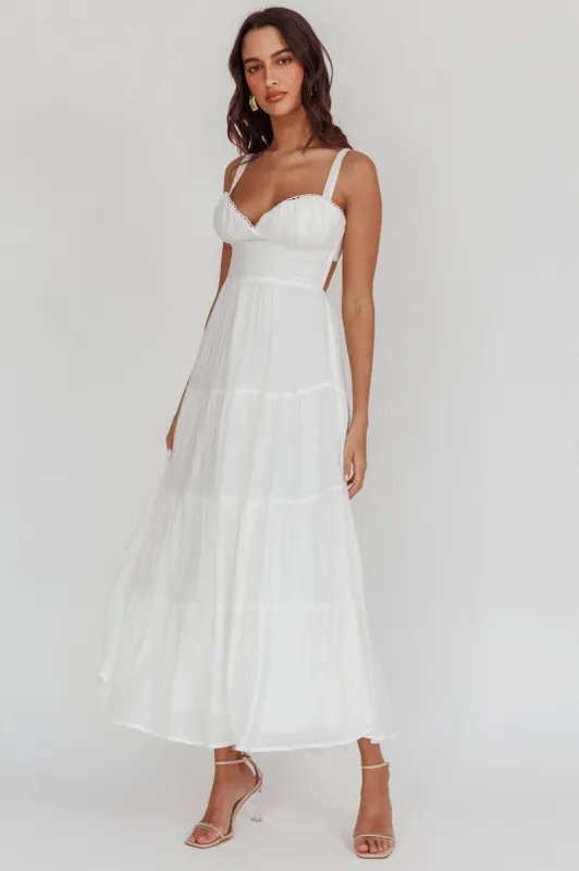 Neptune Cut Out Back A-Line Maxi Dress White sold by Selfie Leslie