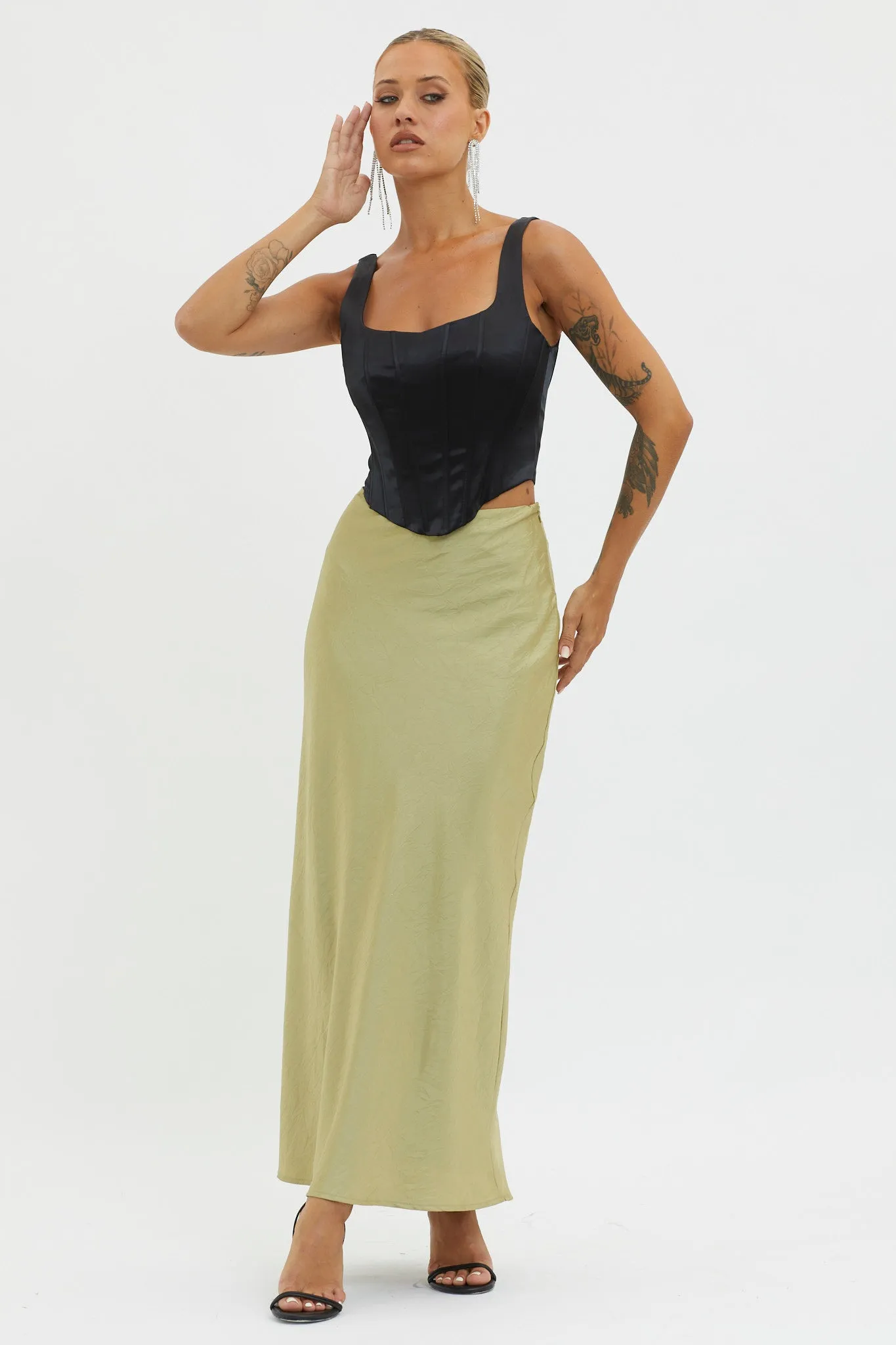 Guiding Light Midi Skirt Light Green sold by Selfie Leslie product image thumbnail 5