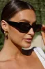Kendall Slim Rectangle Sunglasses Black sold by Selfie Leslie