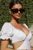 Kendall Slim Rectangle Sunglasses Black sold by Selfie Leslie