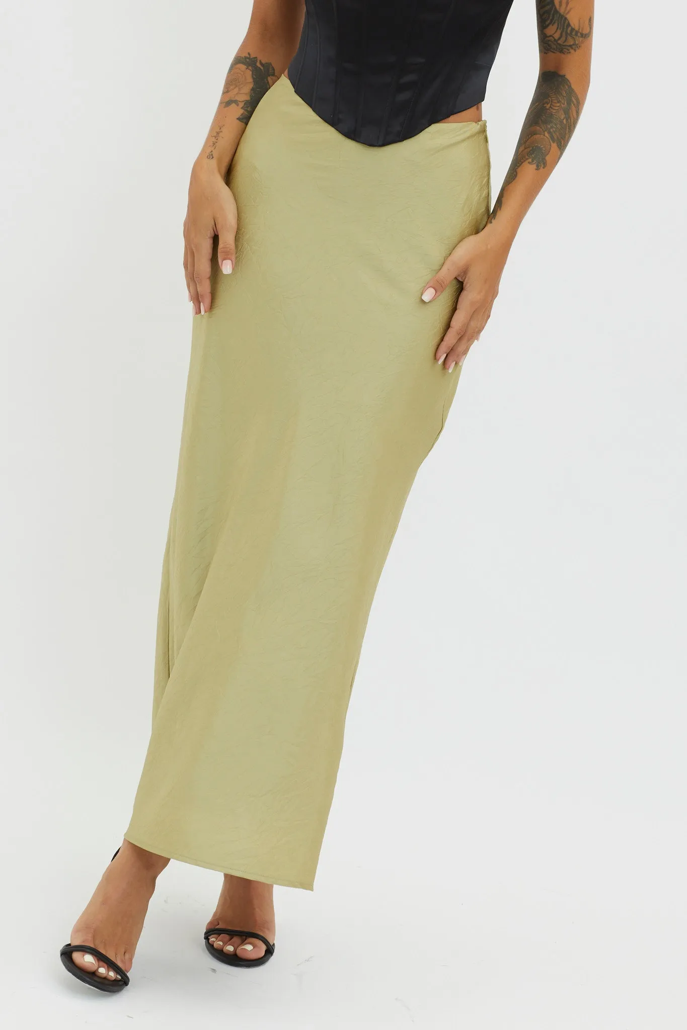 Guiding Light Midi Skirt Light Green sold by Selfie Leslie product image thumbnail 4
