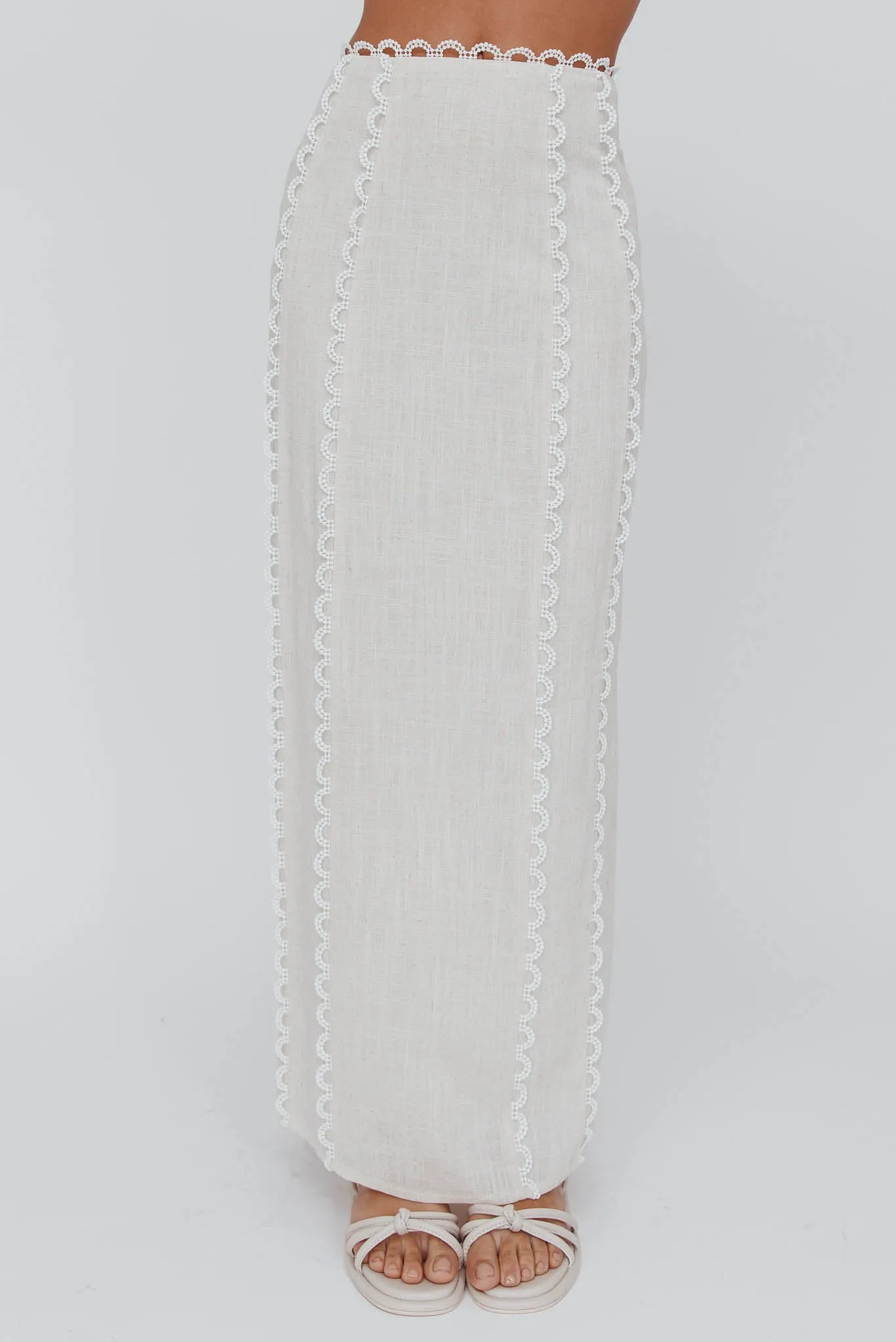 Chamberlain Scallop Trim Maxi Skirt Sand sold by Selfie Leslie product image thumbnail 3