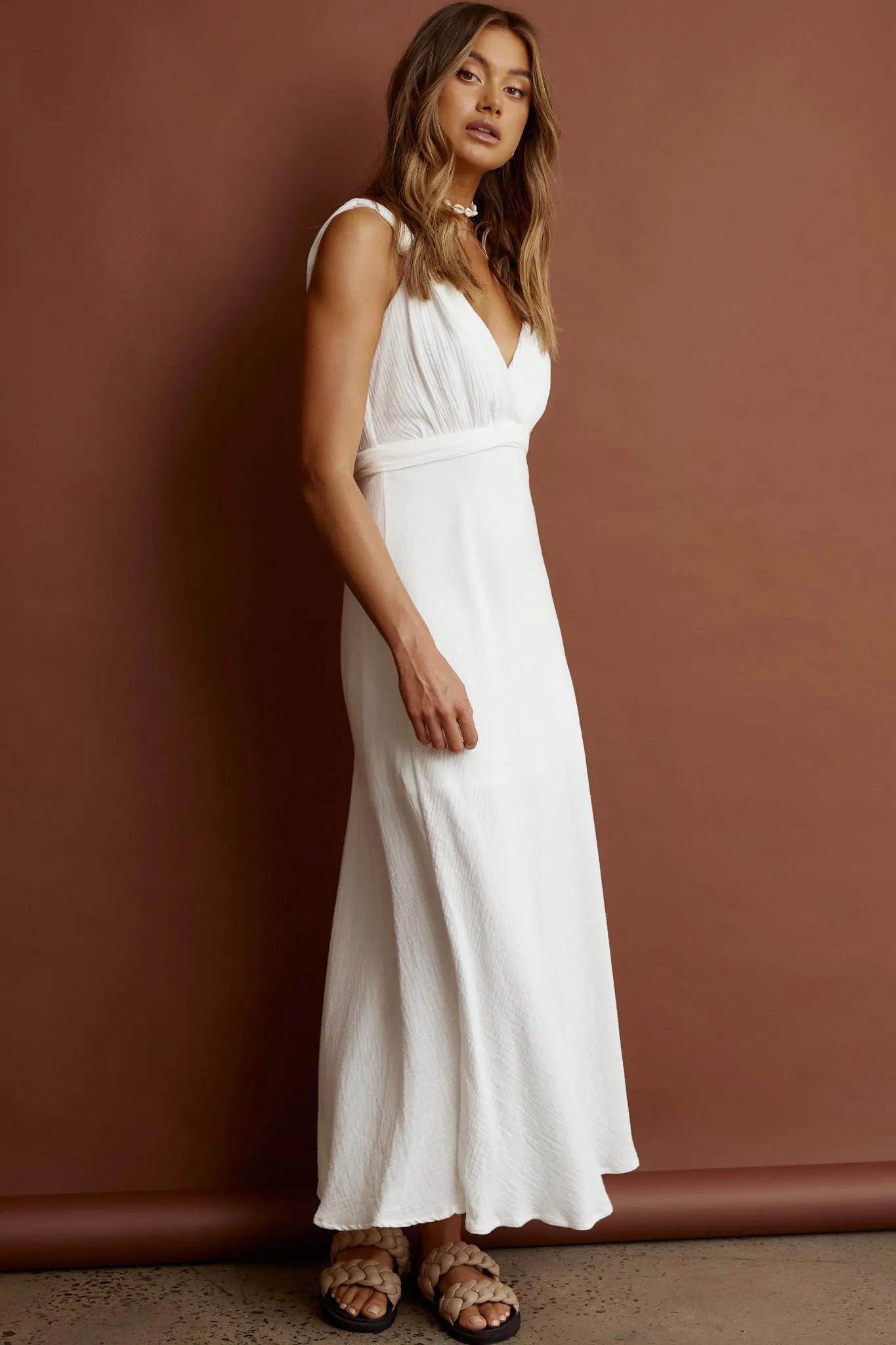 Zanzibar Surplice Neckline Maxi Dress White sold by Selfie Leslie product image thumbnail 4