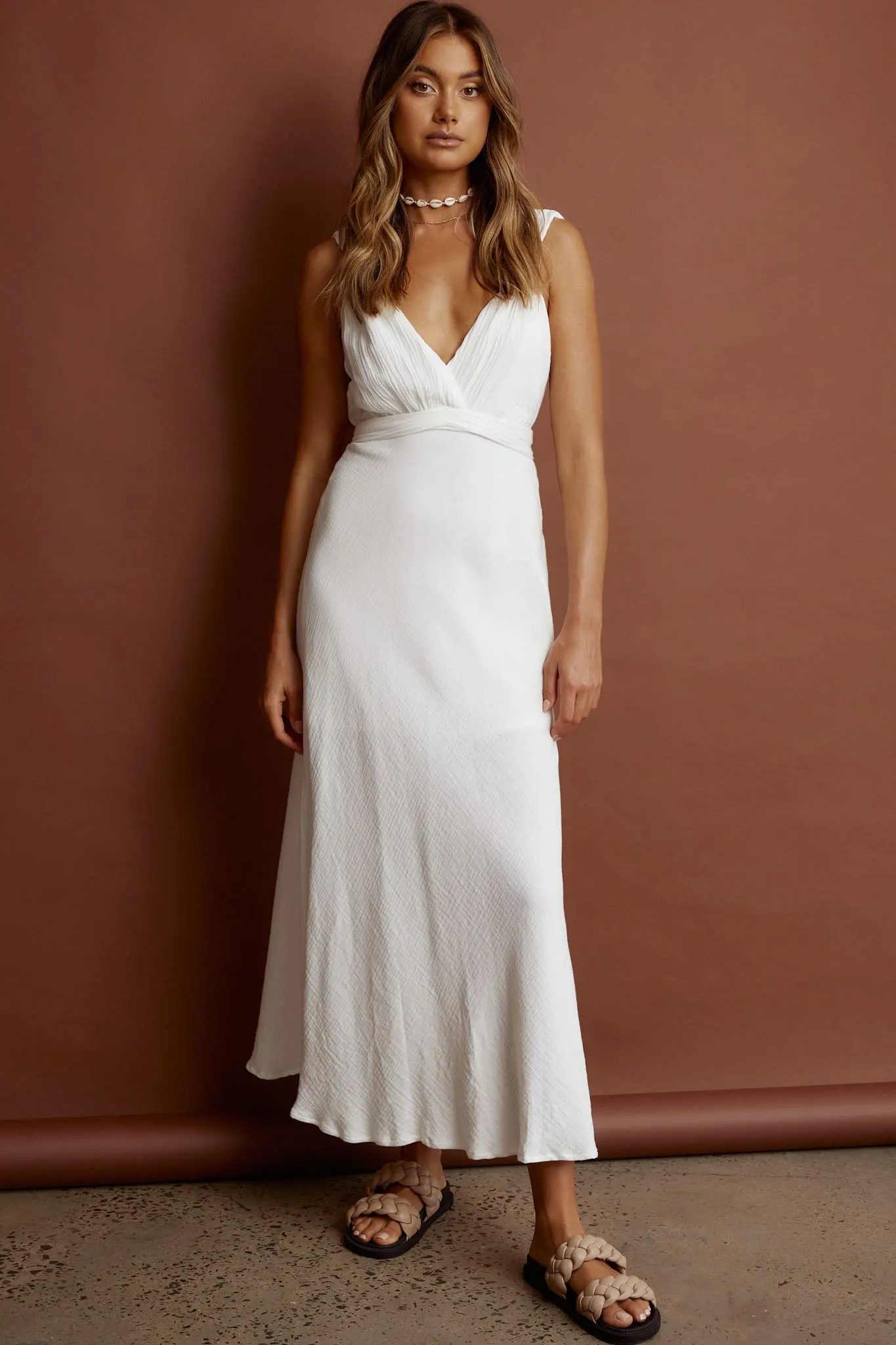 Zanzibar Surplice Neckline Maxi Dress White sold by Selfie Leslie product image thumbnail 3