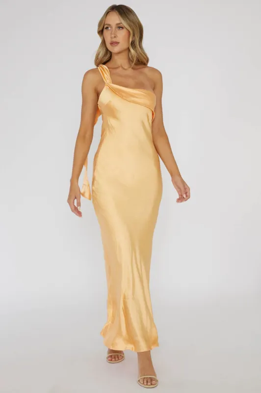 Carmel One-Shoulder Sash Maxi Dress Rockmelon sold by Selfie Leslie