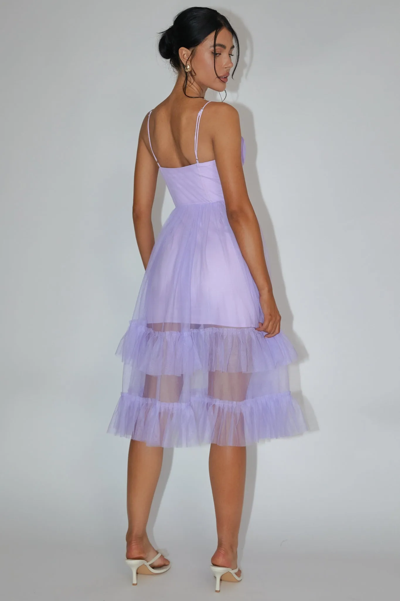 Moonlight Sonata Ruffle Mesh Midi Dress Lilac sold by Selfie Leslie product image thumbnail 2