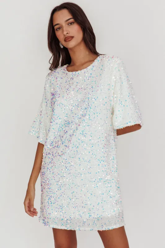 Miramar Backless Sequin Dress White sold by Selfie Leslie