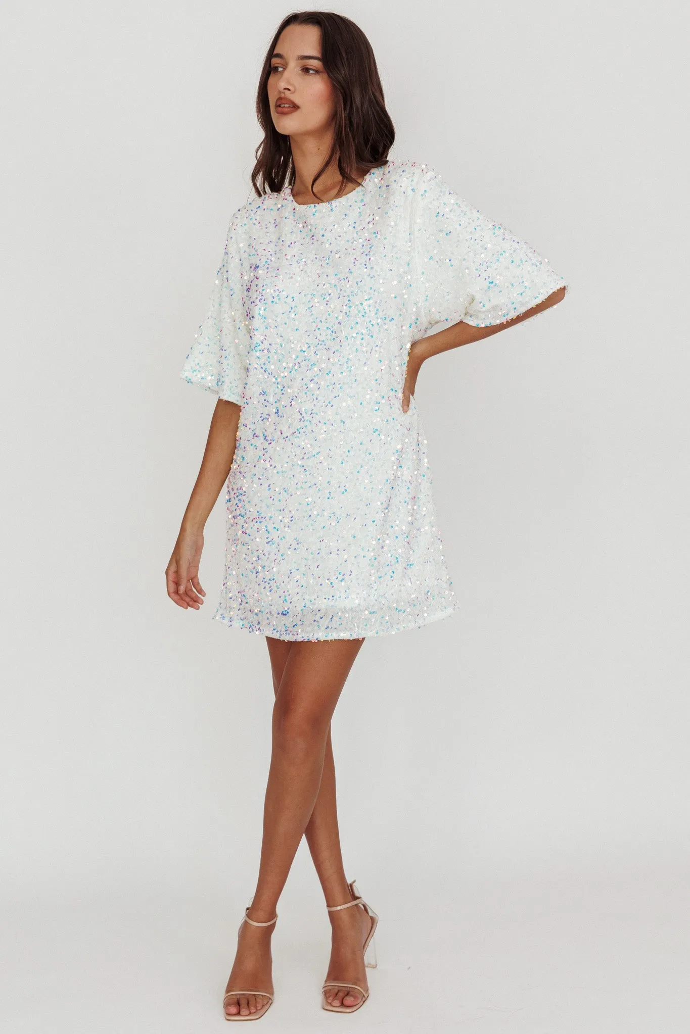 Miramar Backless Sequin Dress White sold by Selfie Leslie product image thumbnail 3