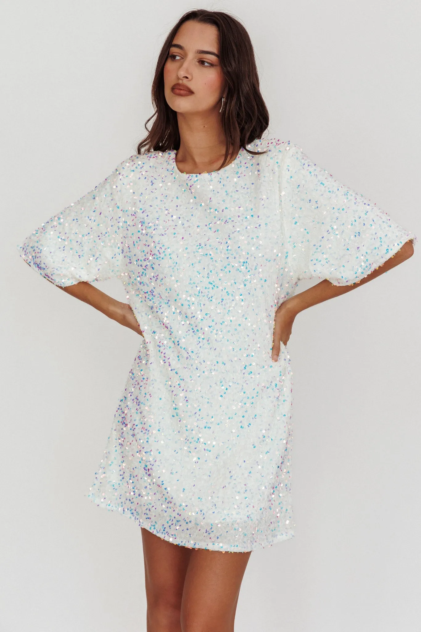 Miramar Backless Sequin Dress White sold by Selfie Leslie product image thumbnail 5