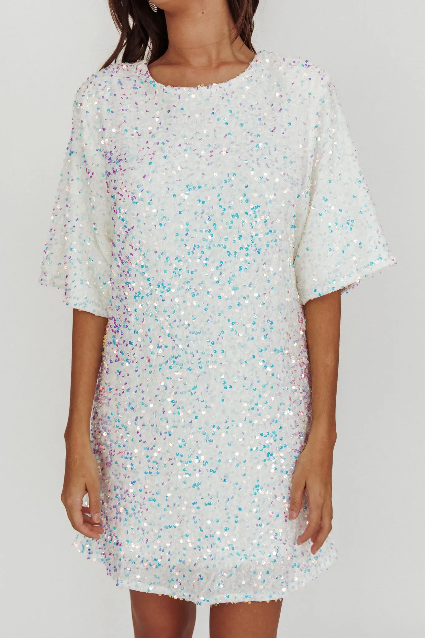 Miramar Backless Sequin Dress White sold by Selfie Leslie product image thumbnail 4