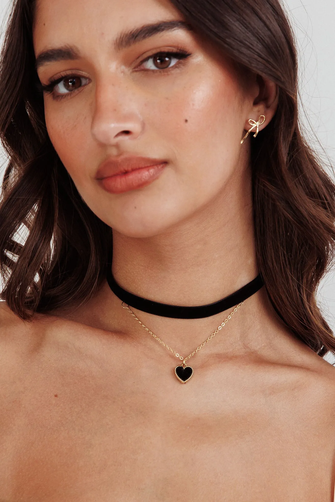 Rosie Velvet Heart Choker Necklace Black sold by Selfie Leslie