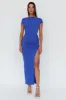 Lucinda Cap Sleeve Ruched Midi Dress Blue sold by Selfie Leslie