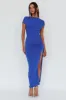 Lucinda Cap Sleeve Ruched Midi Dress Blue sold by Selfie Leslie