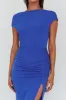 Lucinda Cap Sleeve Ruched Midi Dress Blue sold by Selfie Leslie