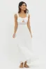 Libby Crochet Lace Waist Maxi Dress Off White sold by Selfie Leslie