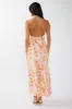 Nirvana Halterneck Split Midi Dress Floral Orange sold by Selfie Leslie