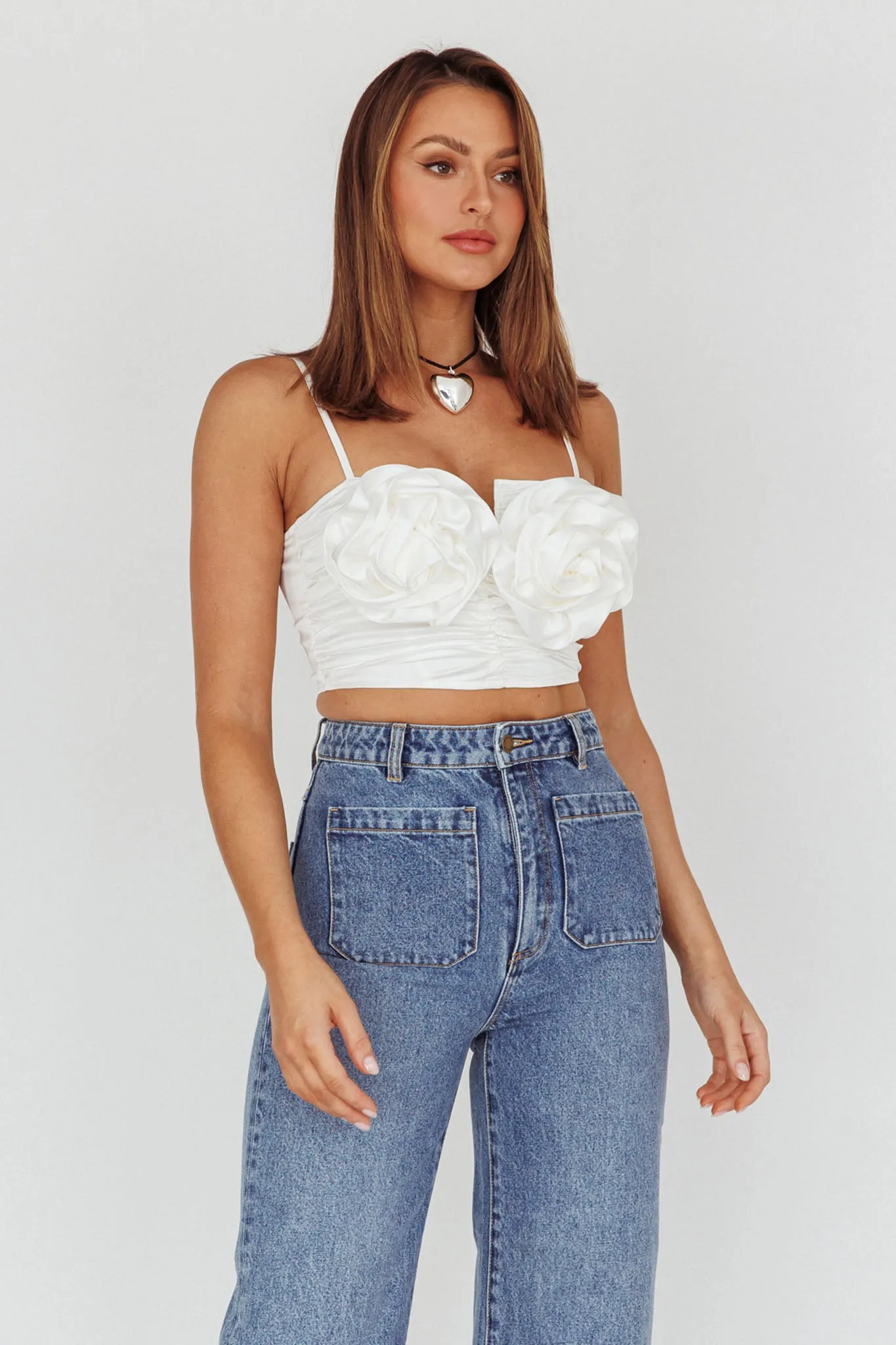 Romina Rose Bust Crop Top Ivory sold by Selfie Leslie product image thumbnail 5