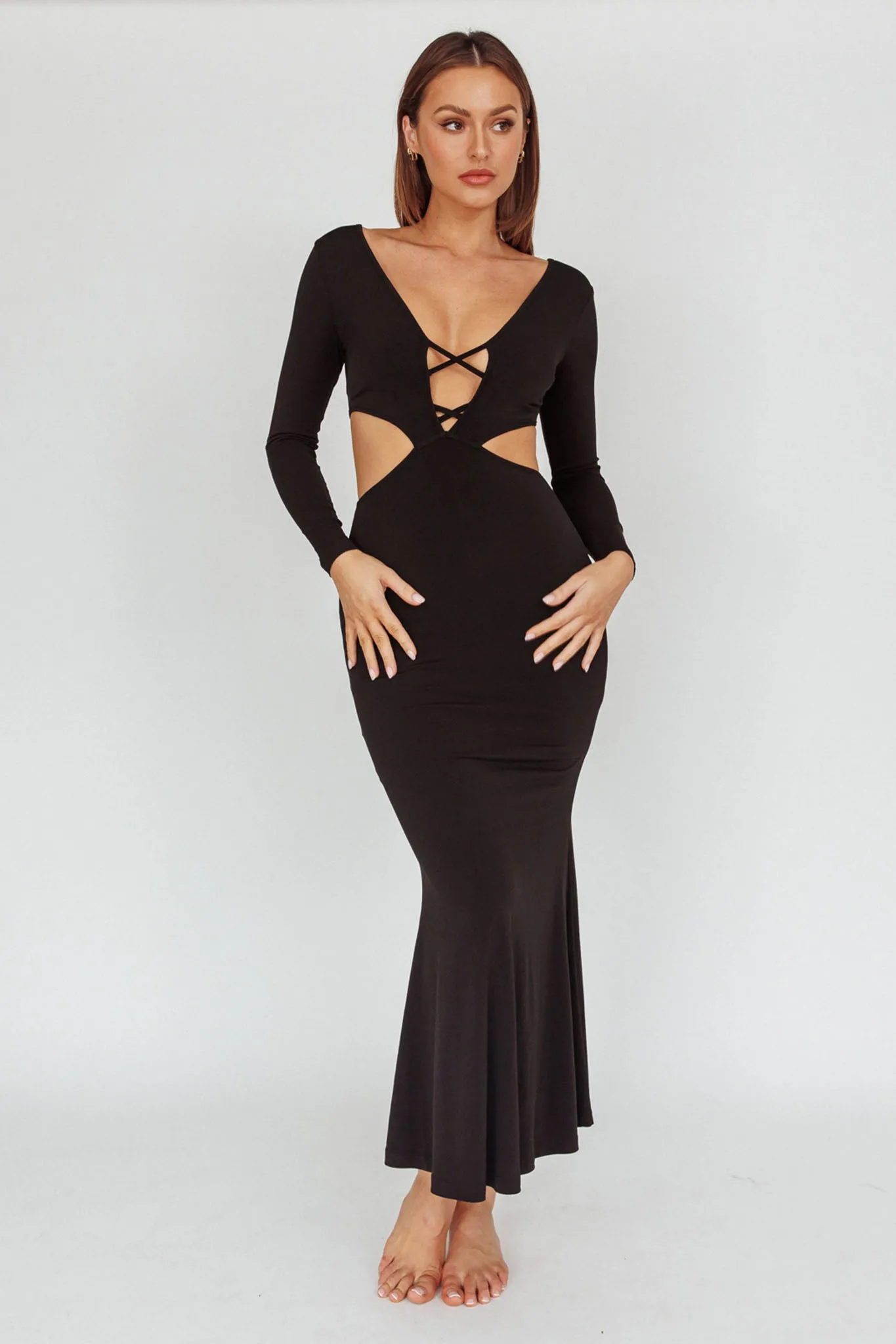 Dress Codes Cut-Out Maxi Dress Black sold by Selfie Leslie product image thumbnail 3