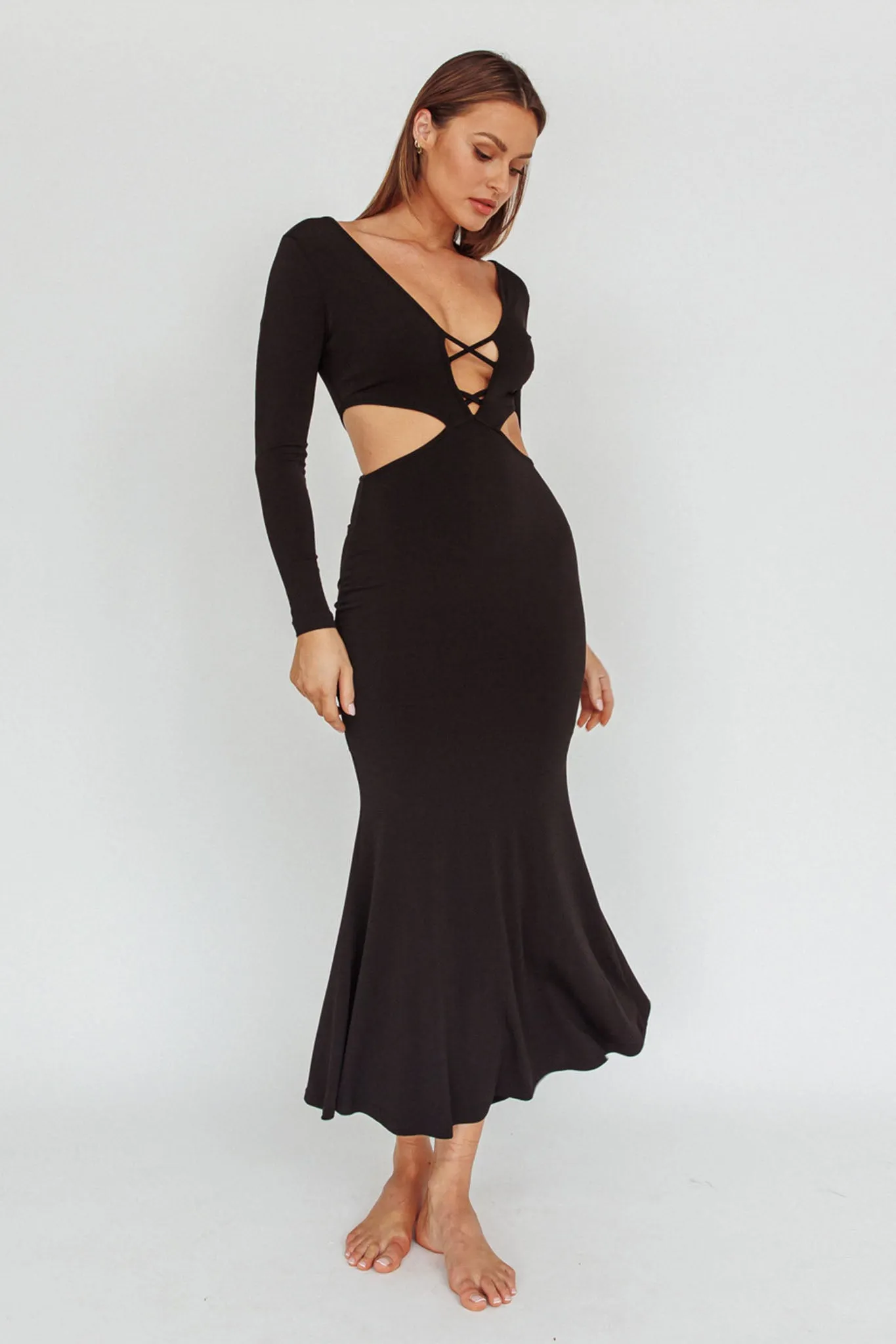 Dress Codes Cut-Out Maxi Dress Black sold by Selfie Leslie product image thumbnail 5