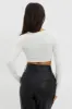 Foxy Twist Long Sleeve Crop Top White sold by Selfie Leslie