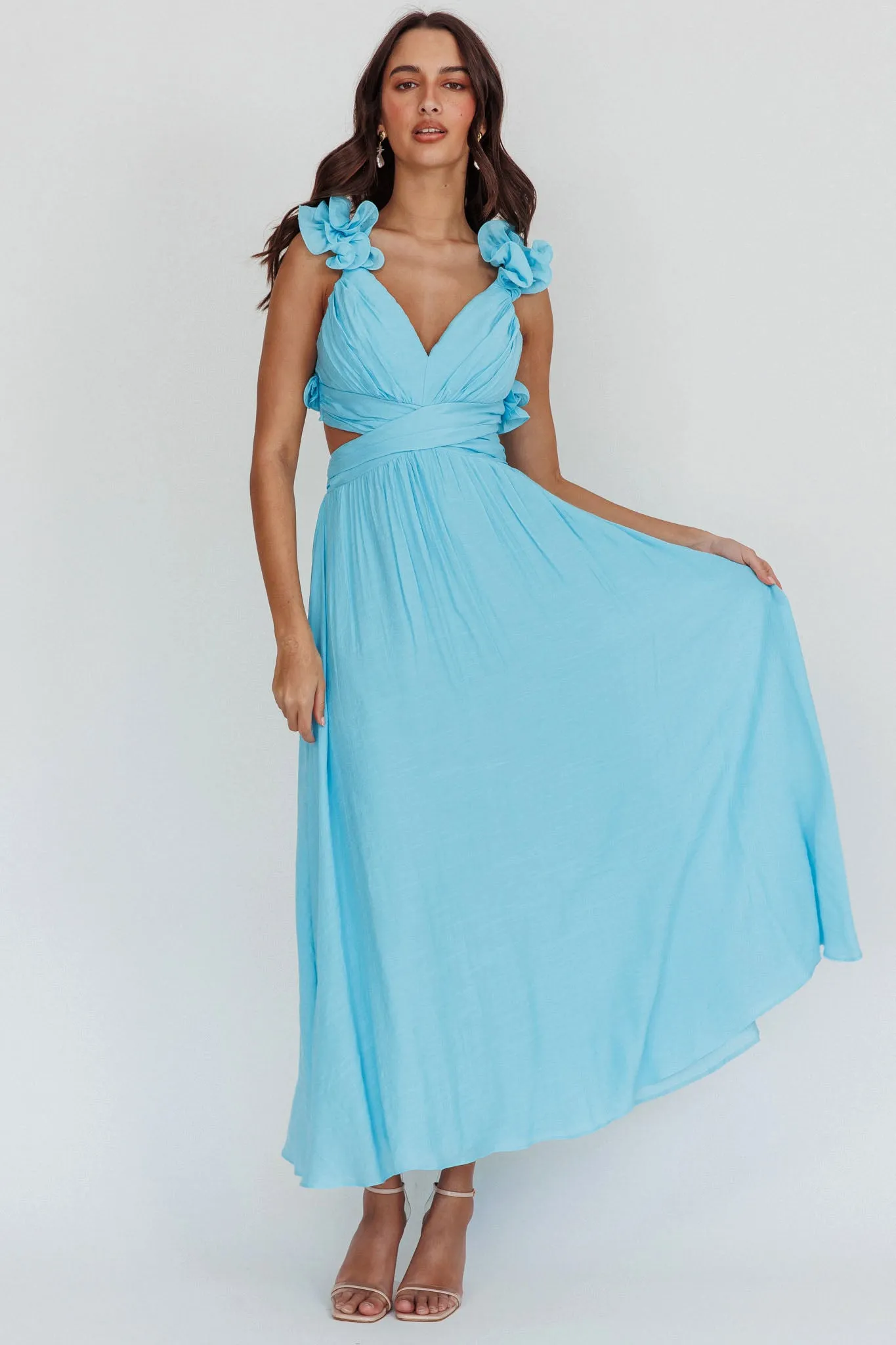 Madara Laced Back Ruffle Dress Blue sold by Selfie Leslie product image thumbnail 5