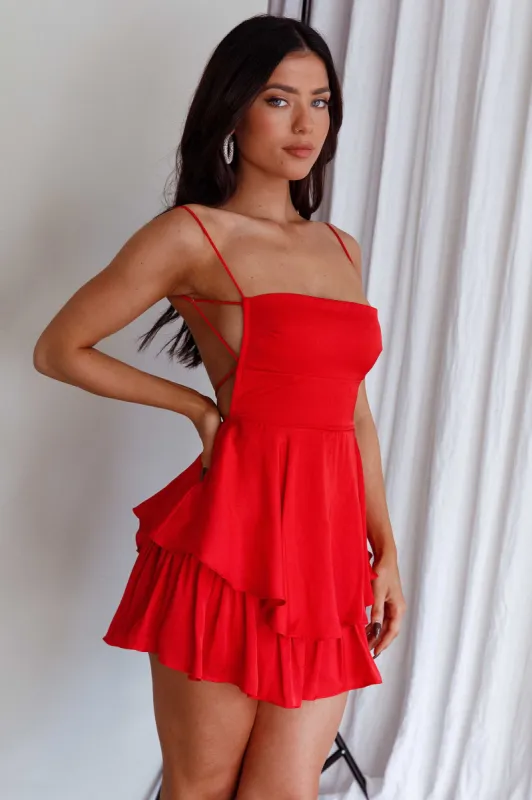 Dolce Life Low Back Romper Red sold by Selfie Leslie