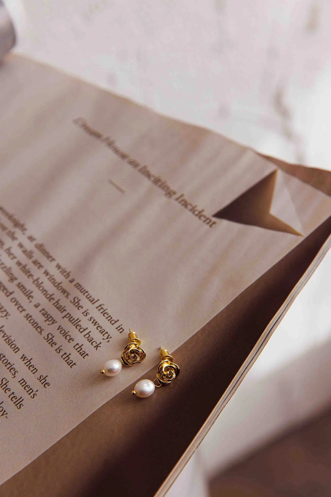 Le Jardin Flower Pearl Earrings Gold sold by Selfie Leslie product image thumbnail 4