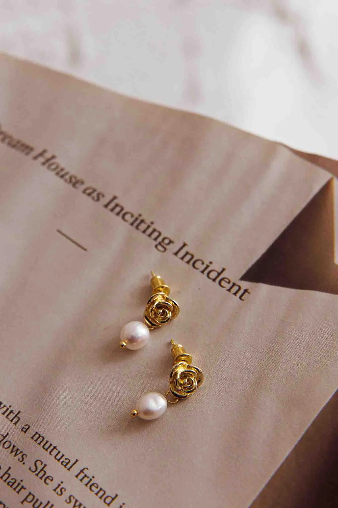 Le Jardin Flower Pearl Earrings Gold sold by Selfie Leslie