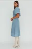 Elias Puff Sleeve Midi Dress Denim sold by Selfie Leslie